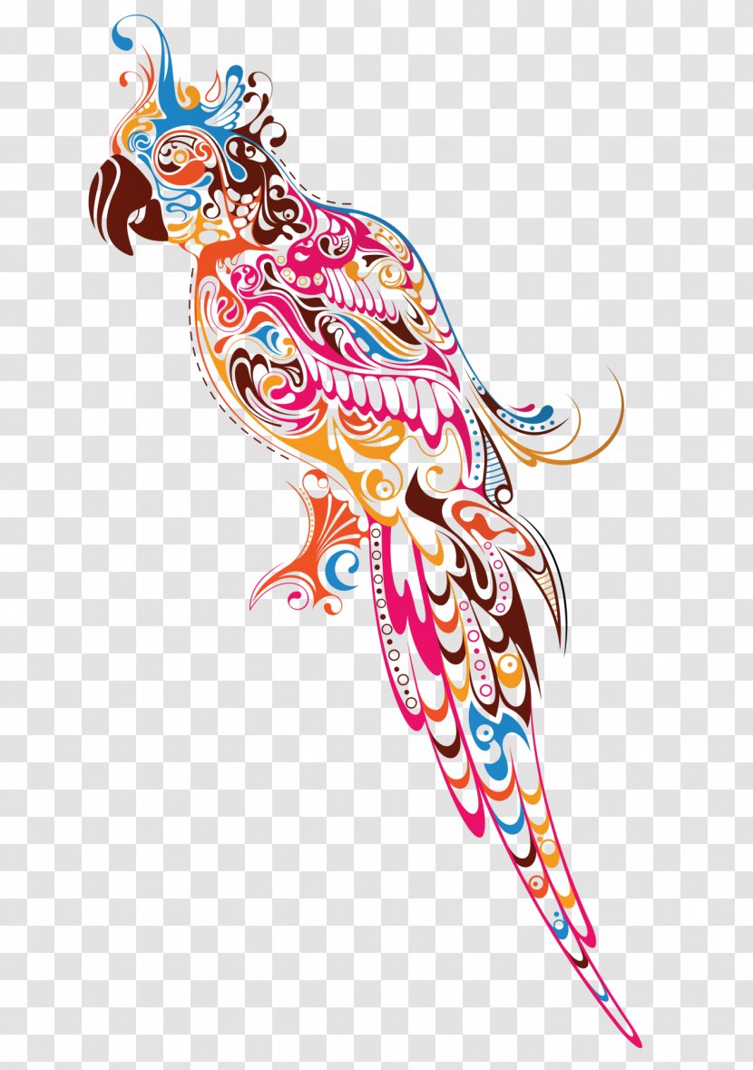 Parrot Bird Budgerigar Illustration - Fictional Character - Five-color Transparent PNG