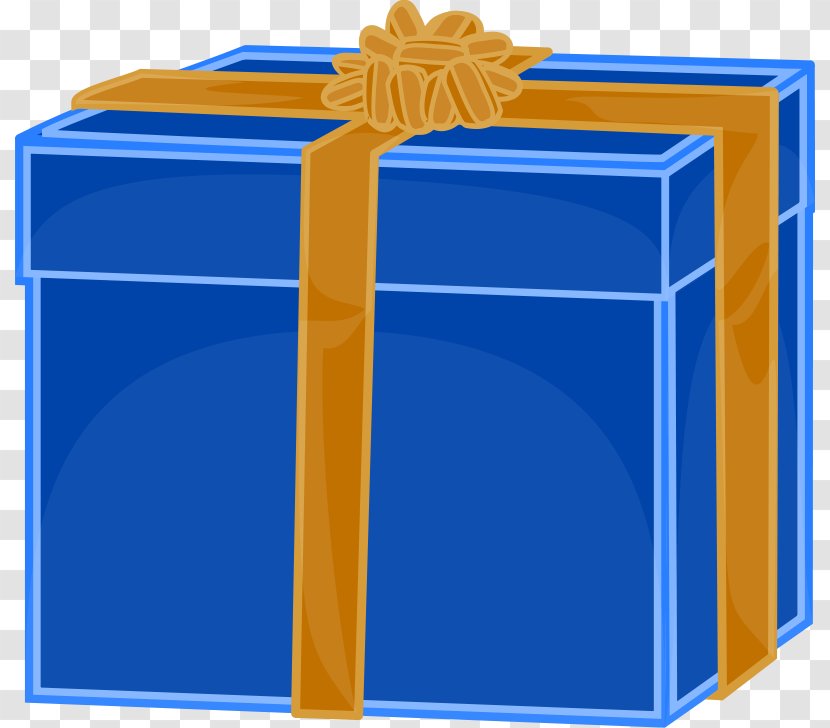 Gift Decorative Box Clip Art - Blue - Ribbon Clipart Transparent PNG