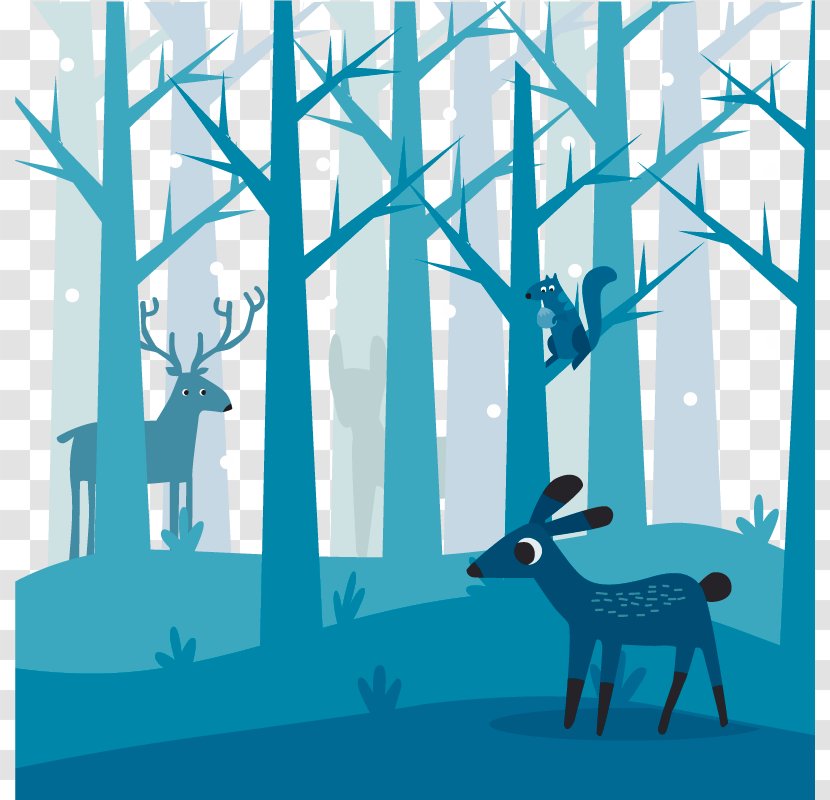 Deer Forest Illustration - Art - Vector Deep Transparent PNG