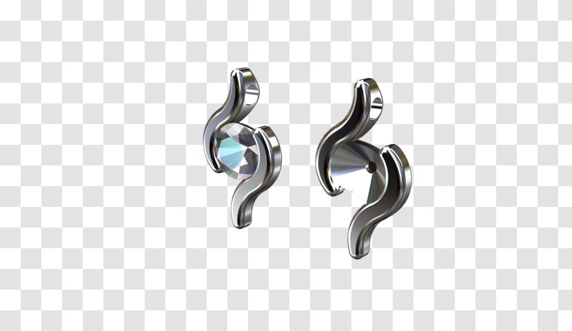 Earring Silver Body Jewellery Product Design - Jewelry Transparent PNG