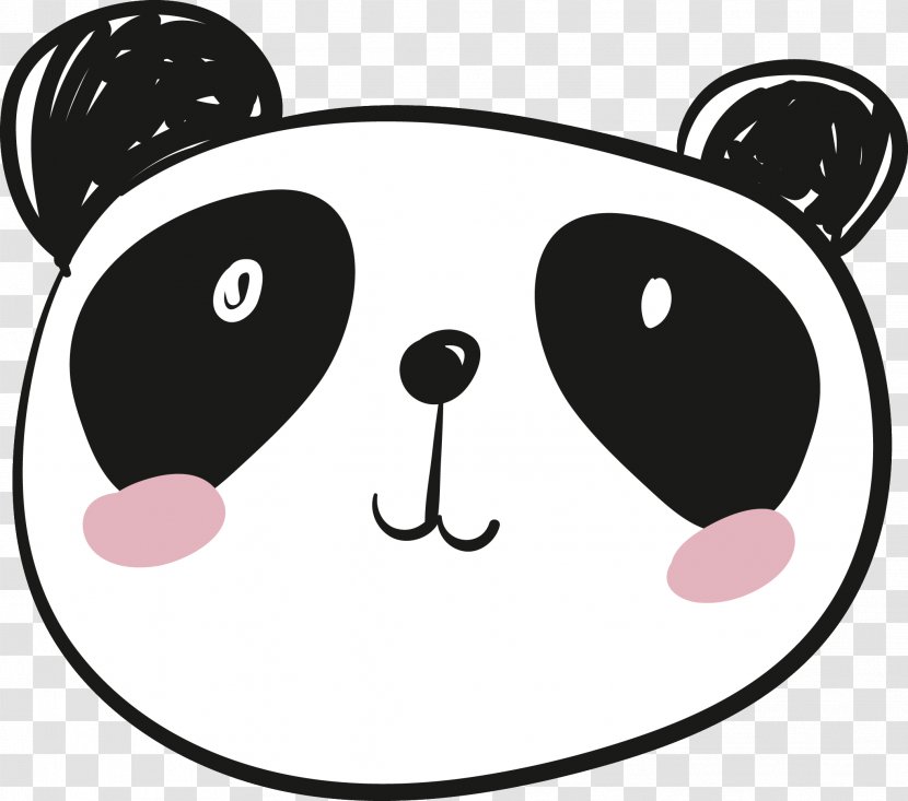 Giant Panda Face Smiley Kavaii Clip Art - Area Transparent PNG