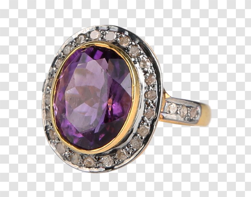 Amethyst Earring Gemstone Jewellery - Ring Transparent PNG