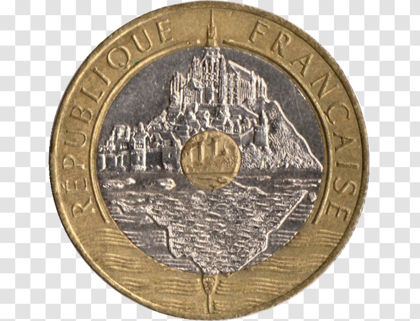 Le Mont Saint-Michel Sang Du Temps Coin Francia Húszfrankos érme - Medal Transparent PNG