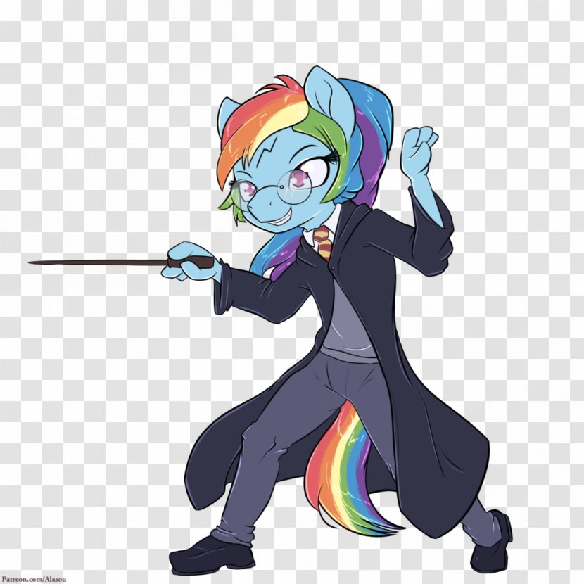 Rainbow Dash Art Harry Potter Wand - Silhouette - Scar Transparent PNG