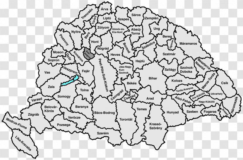 Counties Of The Kingdom Hungary Pozsony County Bács-Bodrog Ung - Tree - Cartoon Transparent PNG