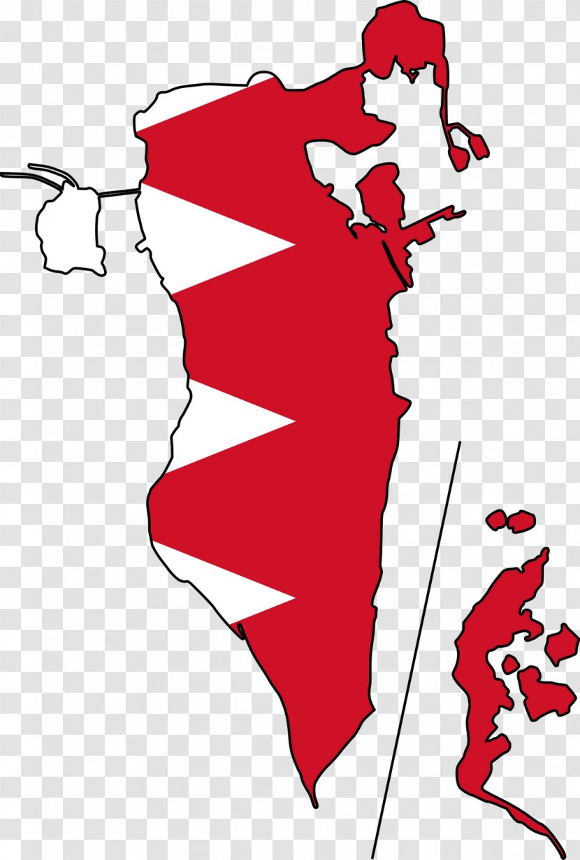 Flag Of Bahrain Vector Map - Country Transparent PNG