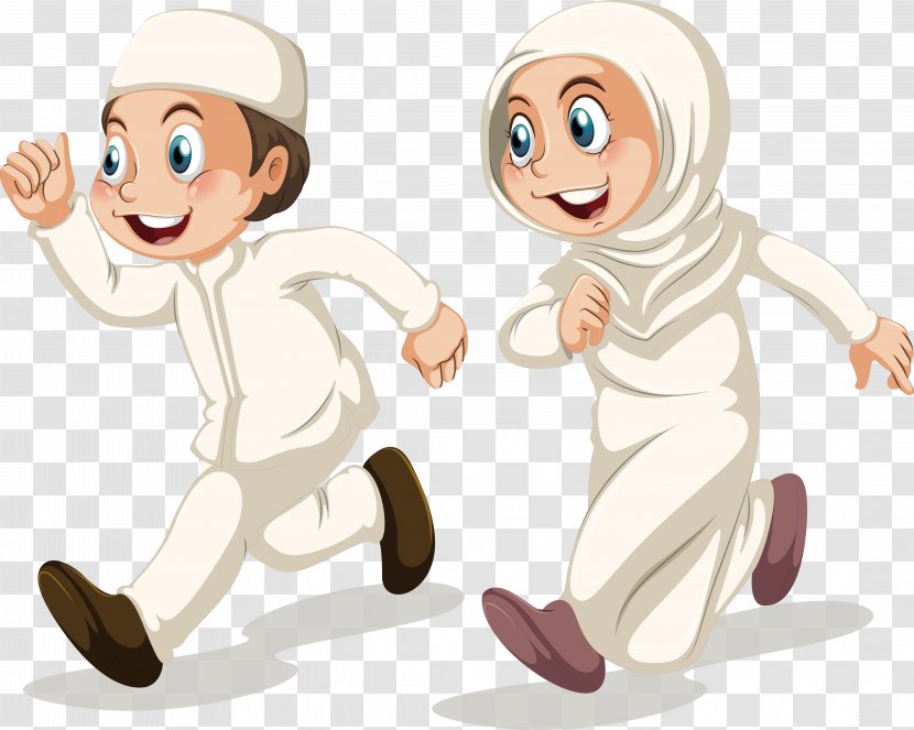 Muslim Islam Cartoon Illustration - Silhouette - The Little Man Walking Race Transparent PNG