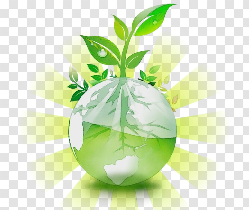 Earth Watercolor Painting JPEG Ink Green - Leaf - Tree Plant Transparent PNG