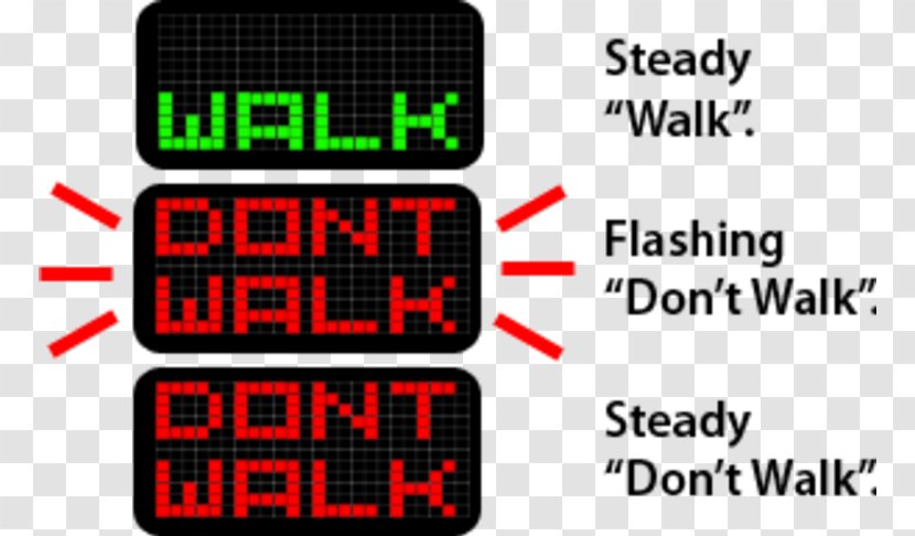 Traffic Light United States Of America Pedestrian Crossing Walking - Digital Clock - Driving Training Center Transparent PNG