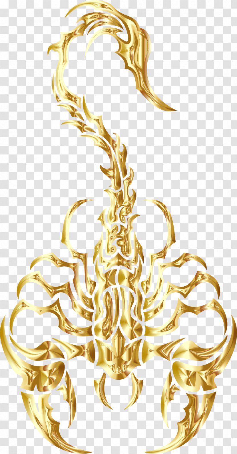 Scorpions Gold Clip Art - Scorpion - Sleek Transparent PNG