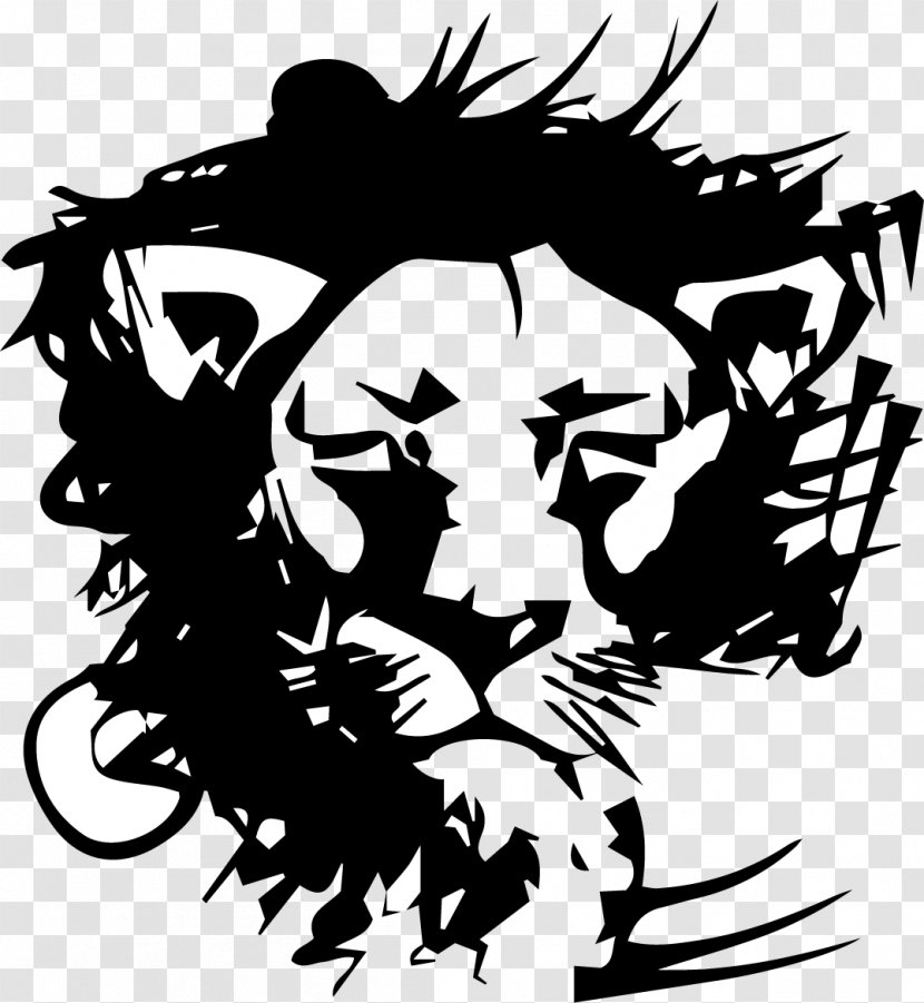 Lion Clip Art Tiger Illustration Vector Graphics - Black And White Transparent PNG