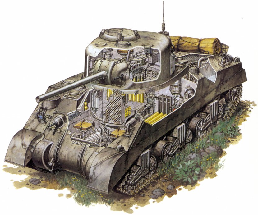 United States Sherman Medium Tank 1942-45 M4 (76mm) 1943-65 M3 Lee/Grant 1941-45 In Us And Allied Service - Tanks Transparent PNG