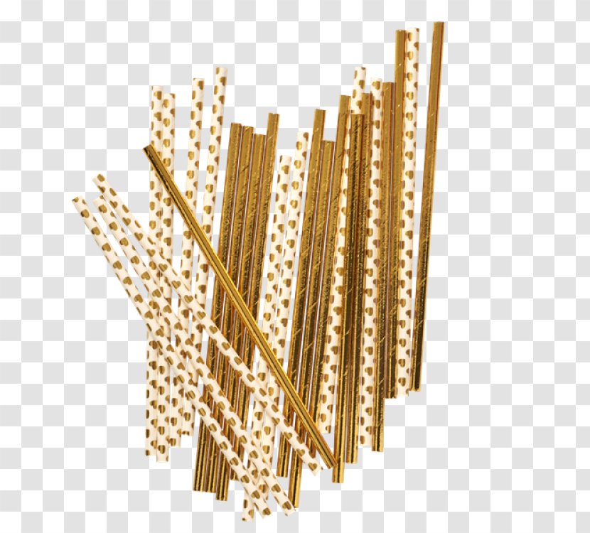 Rice Paper Drinking Straw Gold Transparent PNG