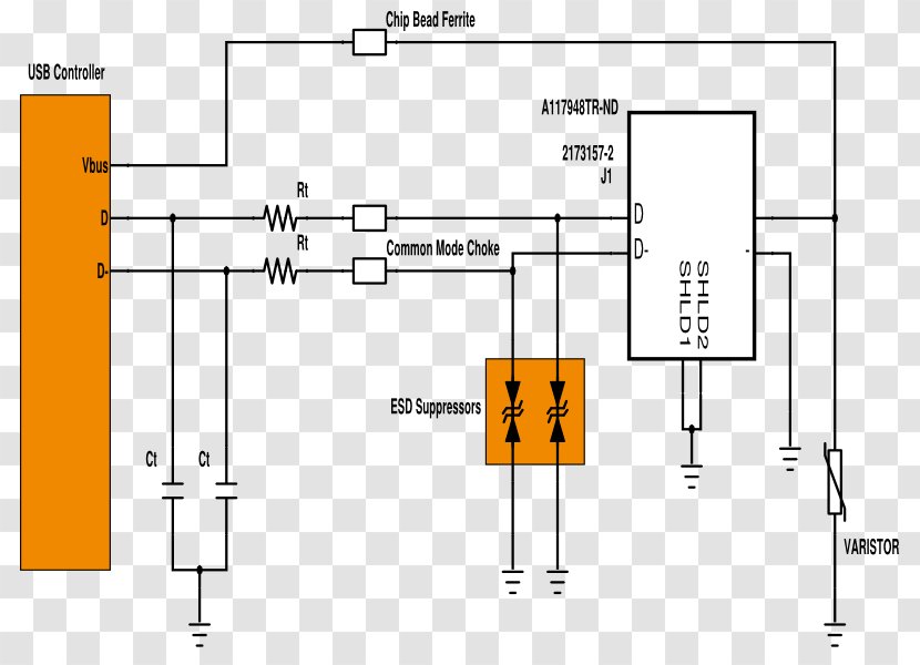 Electrostatic Discharge Transient-voltage-suppression Diode Varistor Schematic - Diagram - Chip Circuit Transparent PNG