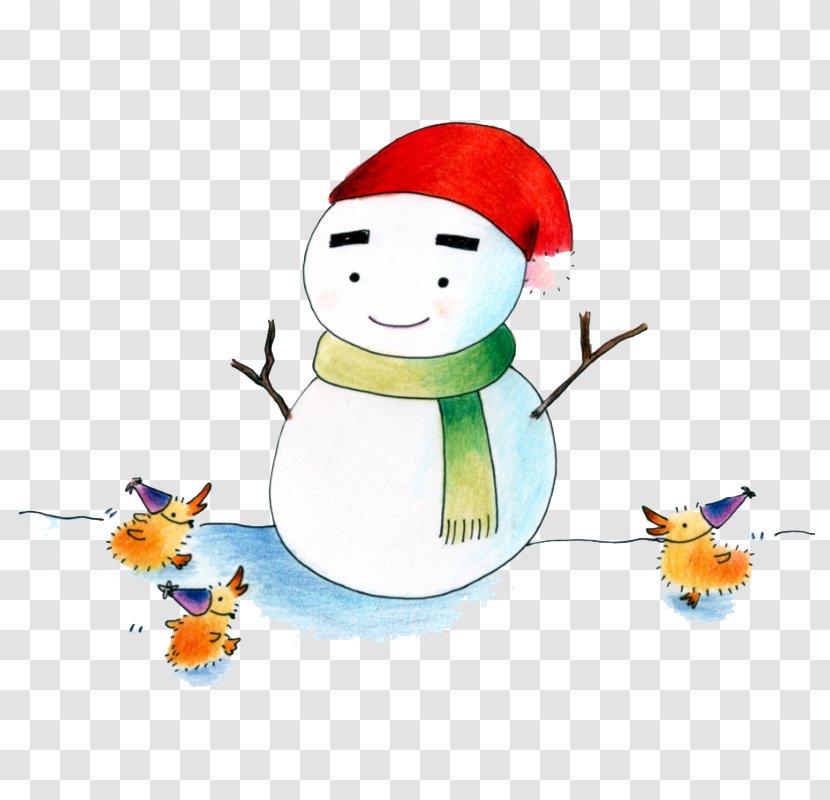 Snowman Watercolor Painting Illustration - Art - Duck And Chat Transparent PNG