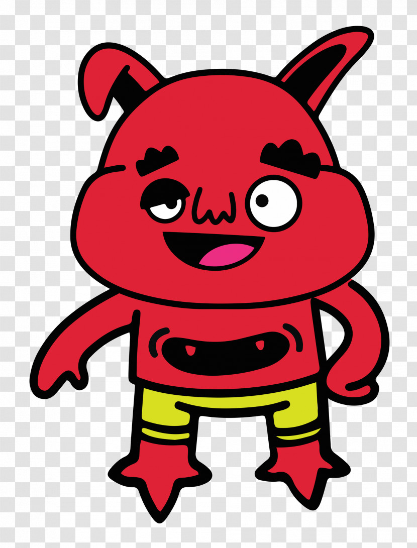 Cartoon Character Red Line Snout Transparent PNG