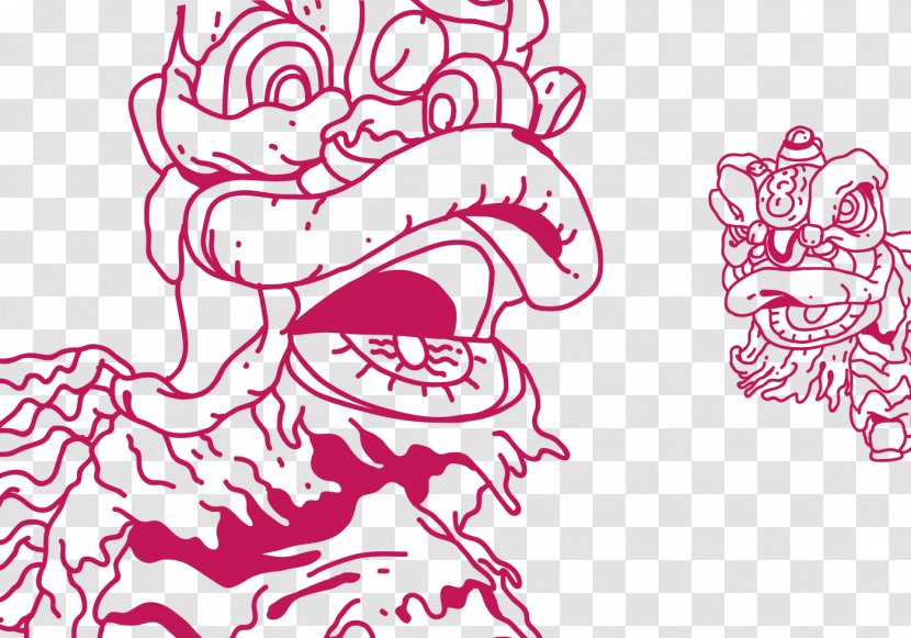 Lion Dance Visual Arts Clip Art - Tree - Vector Red Transparent PNG