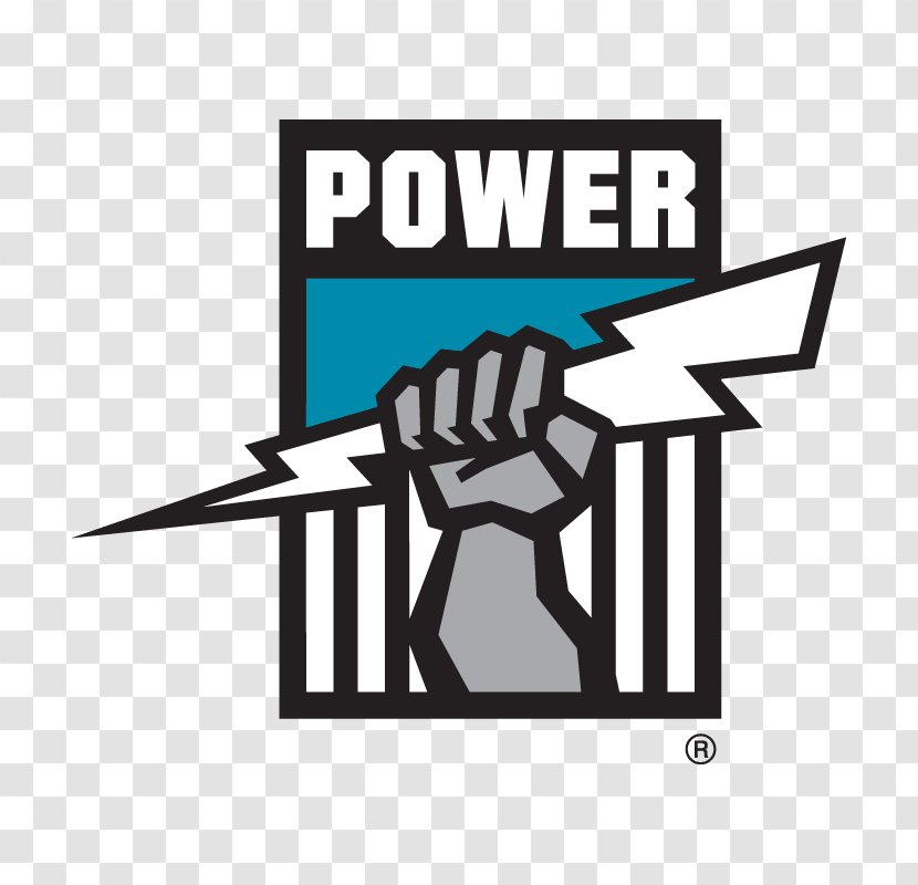 Port Adelaide Football Club West Coast Eagles Oval 2018 AFL Season - Text - Black Power Logo Transparent PNG
