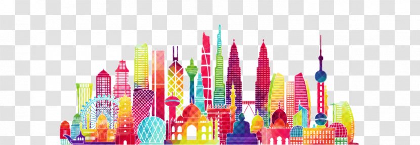 Human Settlement Skyline City Cityscape Colorfulness - Party - Birthday Transparent PNG