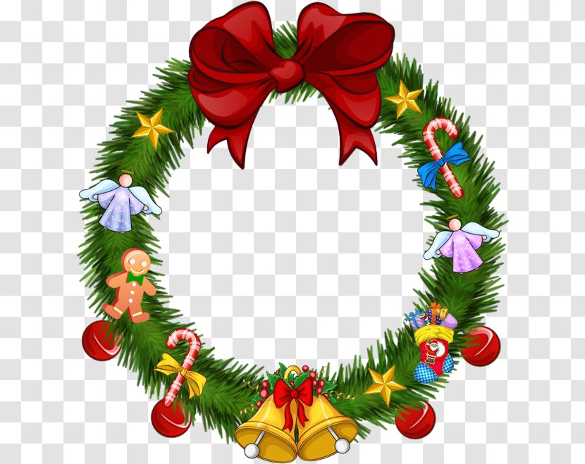 Christmas Ornament Wreath Garland Santa Claus Transparent PNG