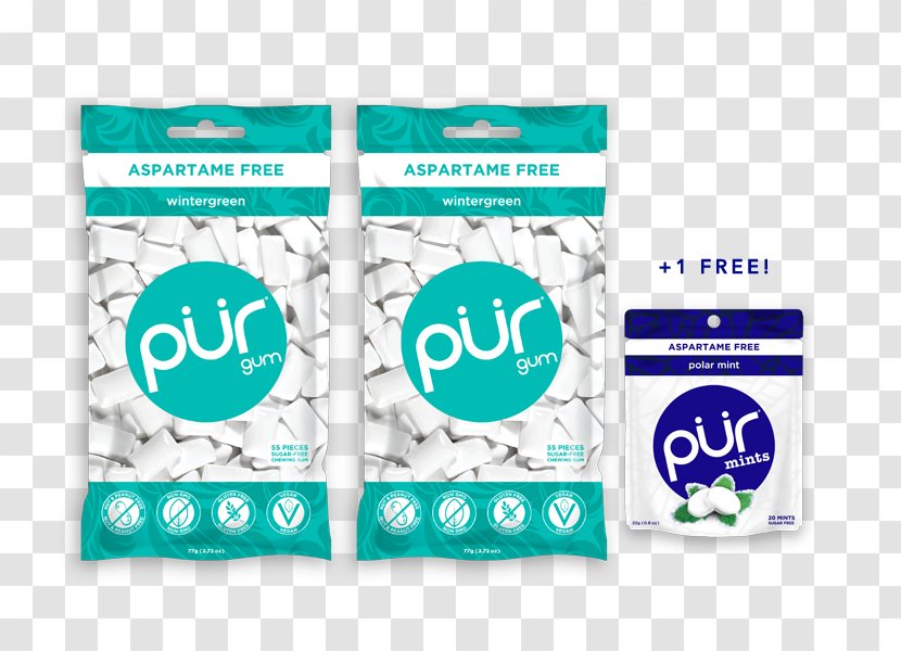 Chewing Gum Peppermint PÜR Aspartame - Bubble Transparent PNG