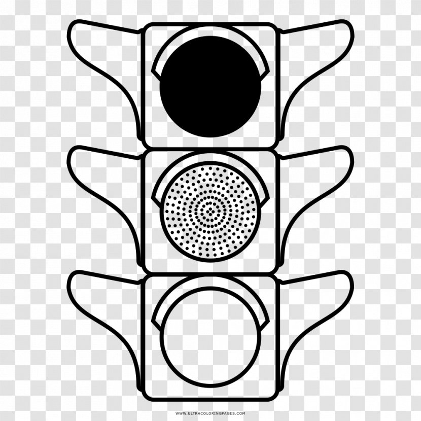 Coloring Book Traffic Light Drawing Clip Art - Monochrome Transparent PNG