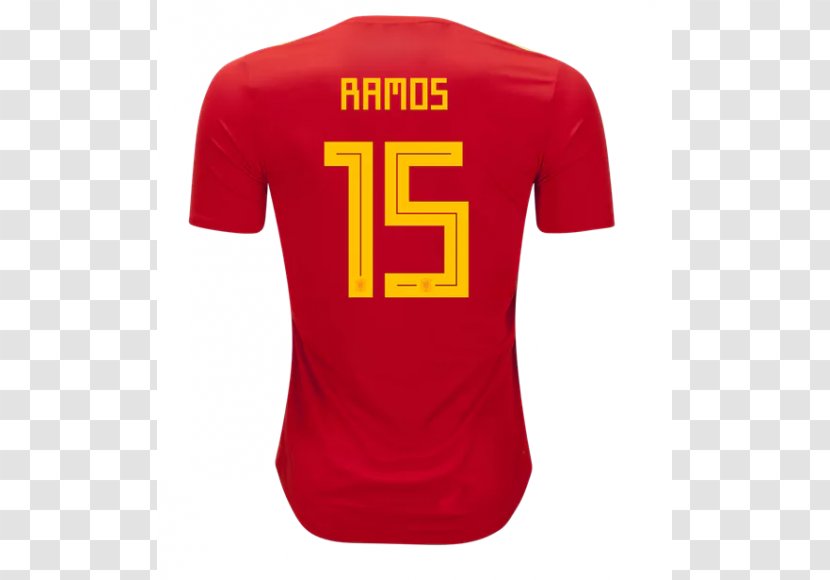 2018 FIFA World Cup Spain National Football Team T-shirt Atlanta Falcons Jersey - Sportswear Transparent PNG