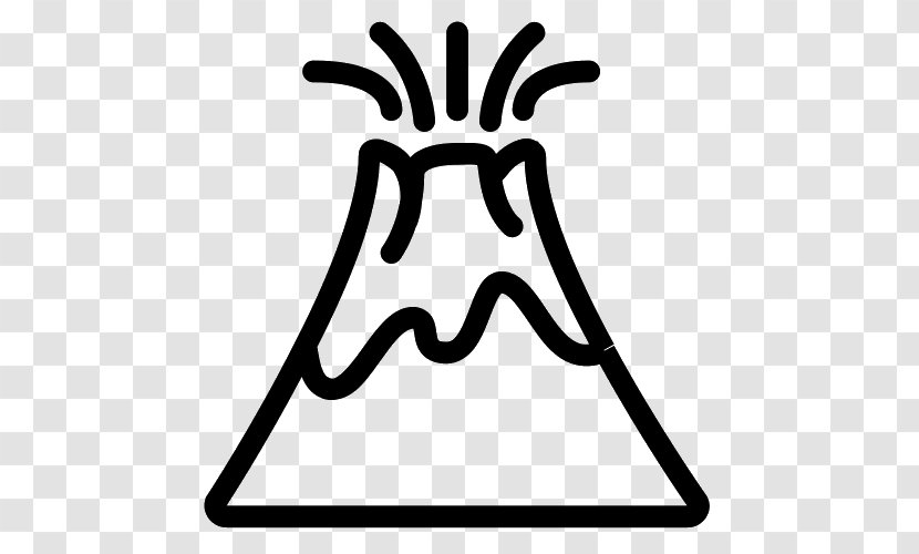 Volcano Clip Art - Black And White Transparent PNG
