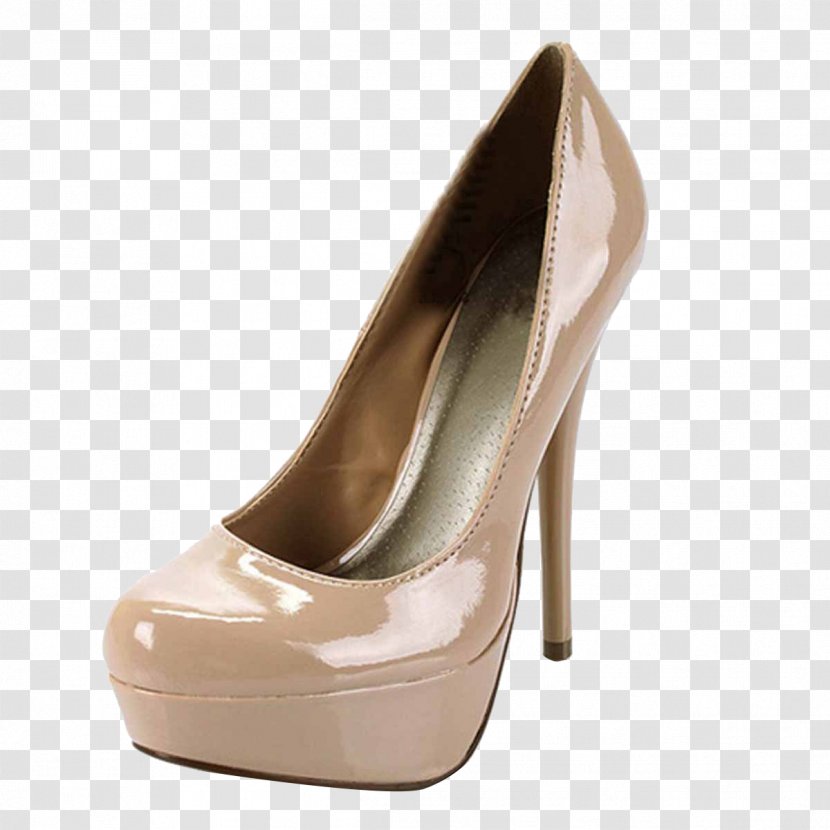 High-heeled Footwear Court Shoe Boot Wedge - High Heeled - Beige Lady Heels Transparent PNG