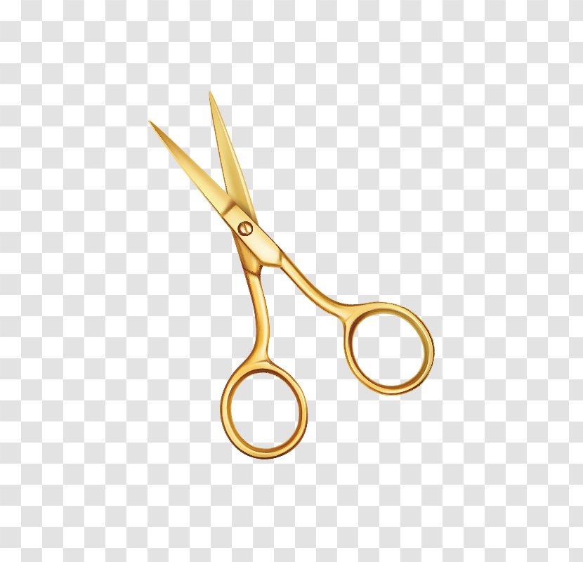 Scissors Hair-cutting Shears - Gold - A Transparent PNG