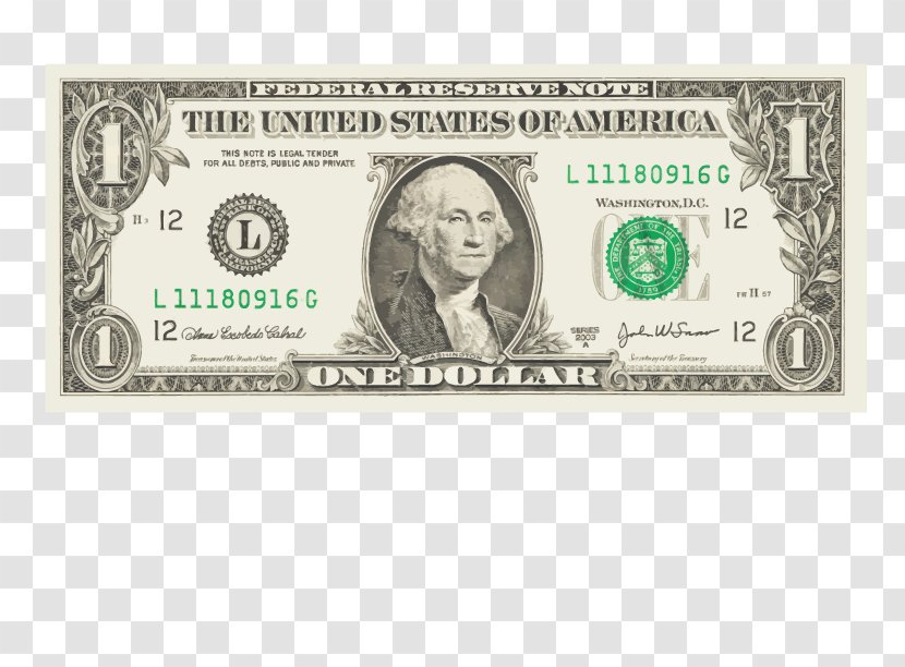 United States One-dollar Bill Dollar One Hundred-dollar Five-dollar Clip Art - Currency Transparent PNG