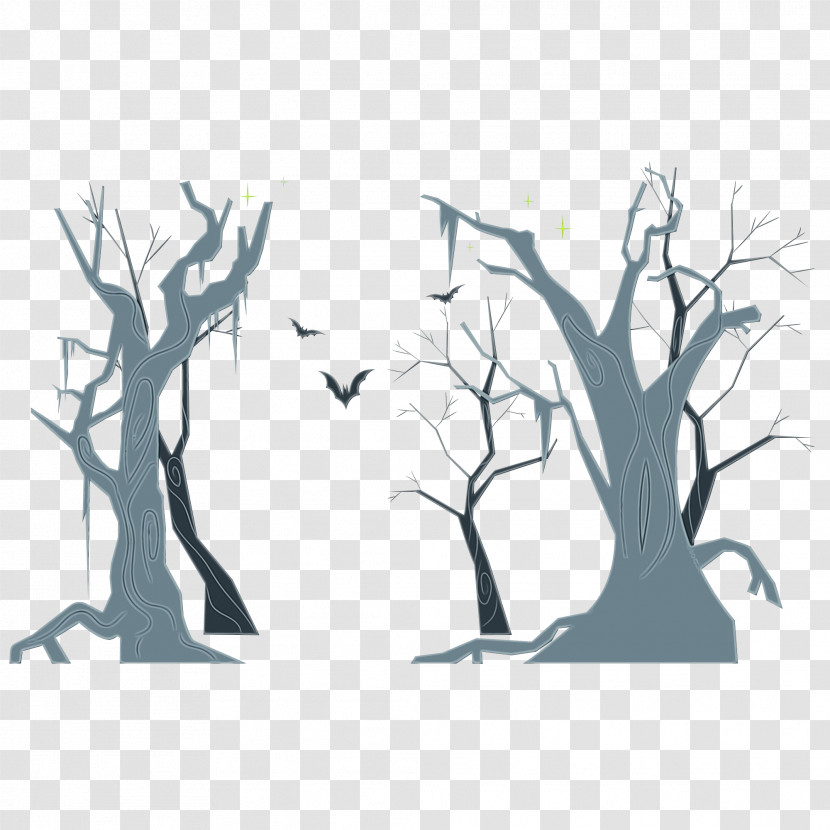 Tree Cartoon Silhouette Twig Meter Transparent PNG