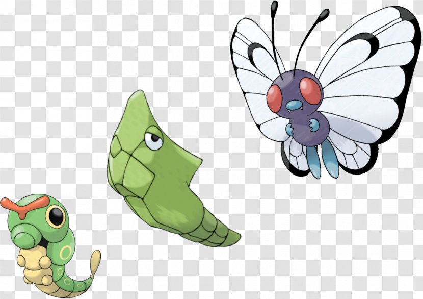 Butterfree Pokémon Red And Blue Caterpie Metapod - Pok%c3%a9mon - Adapted PE Journals Transparent PNG