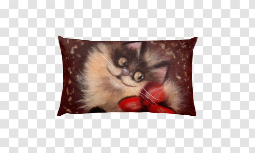 Whiskers Cat Kitten Pillow Painting - Cushion - Ginger Transparent PNG