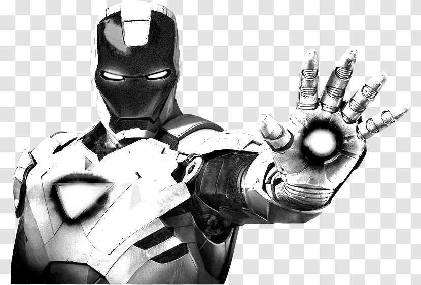 Iron Man Nick Fury Black And White Art - Fictional Character Transparent PNG