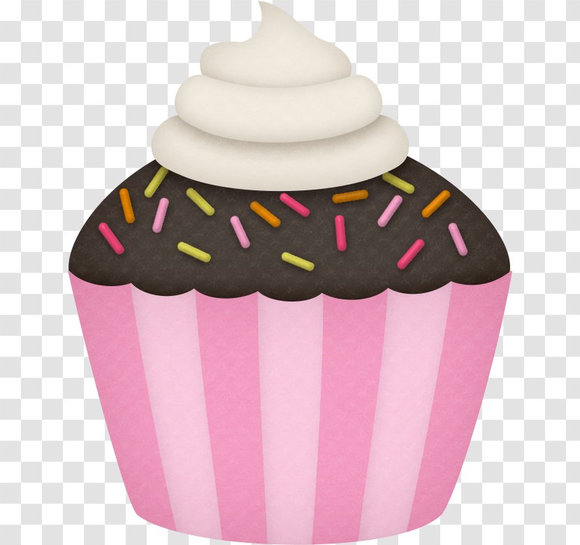 Cupcake Baking Cup Pink Cake Icing - Buttercream Dessert Transparent PNG