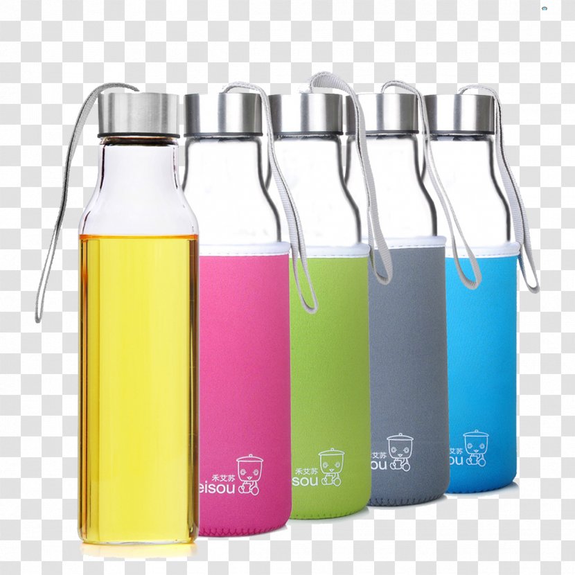Glass Bottle Water Plastic - Food Storage - Floating Transparent PNG