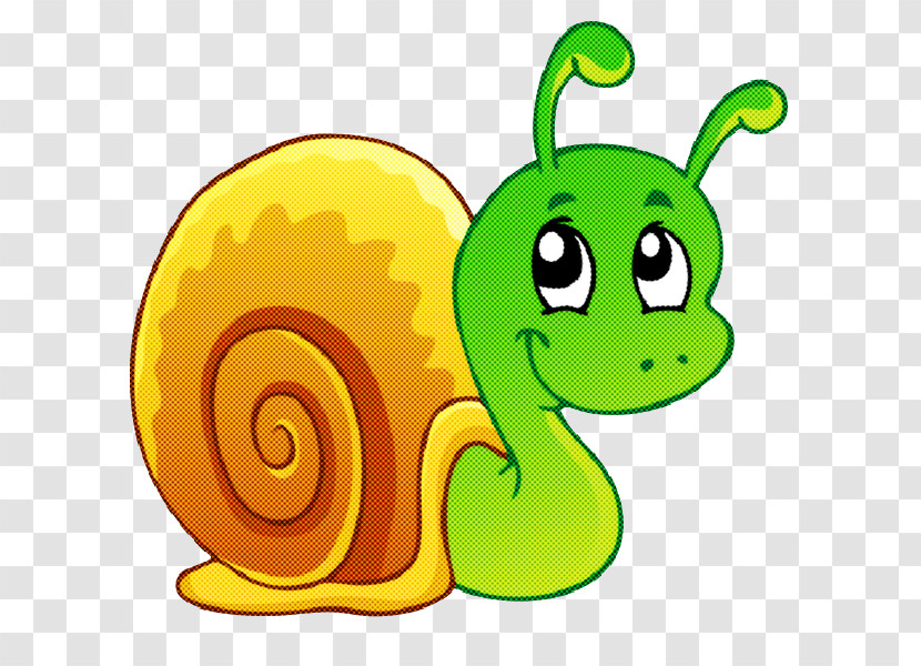 Cartoon Green Yellow Snail Snails And Slugs Transparent PNG