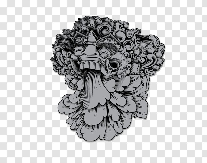 Barong Bali Mask - Plaster Lion Transparent PNG