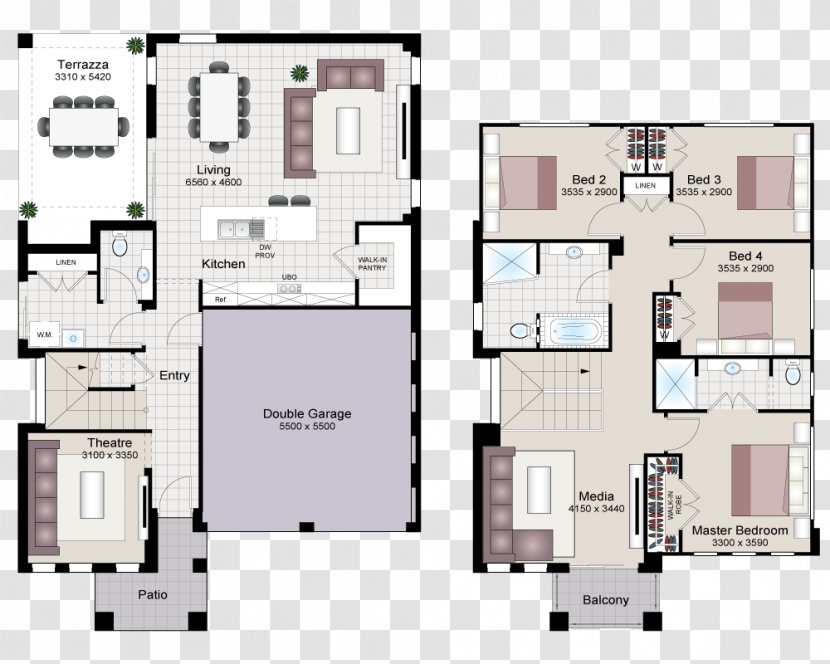 Floor Plan House - Area - Indoor Transparent PNG