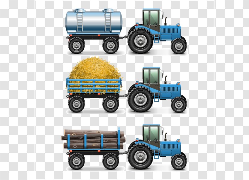 Tractor Farm Agriculture Clip Art - Light Commercial Vehicle - Blue Design Vector Material Downloaded, Transparent PNG
