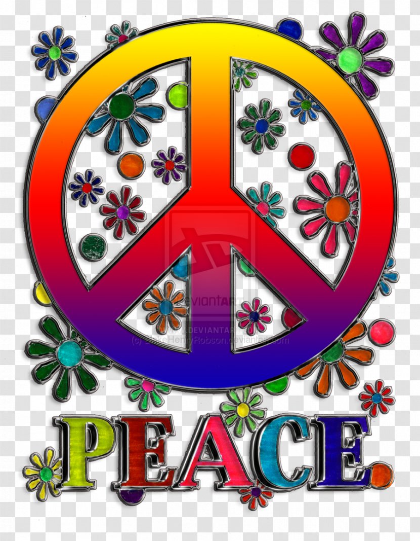 Peace Symbols Flower Sticker - Hippie Transparent PNG