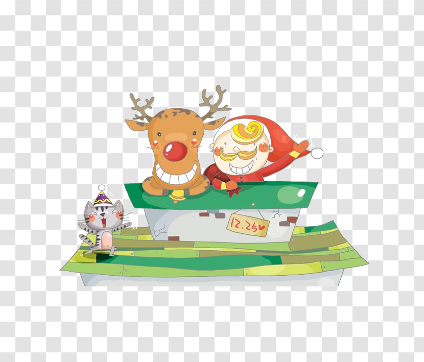 Reindeer Christmas Santa Claus - Deer Transparent PNG