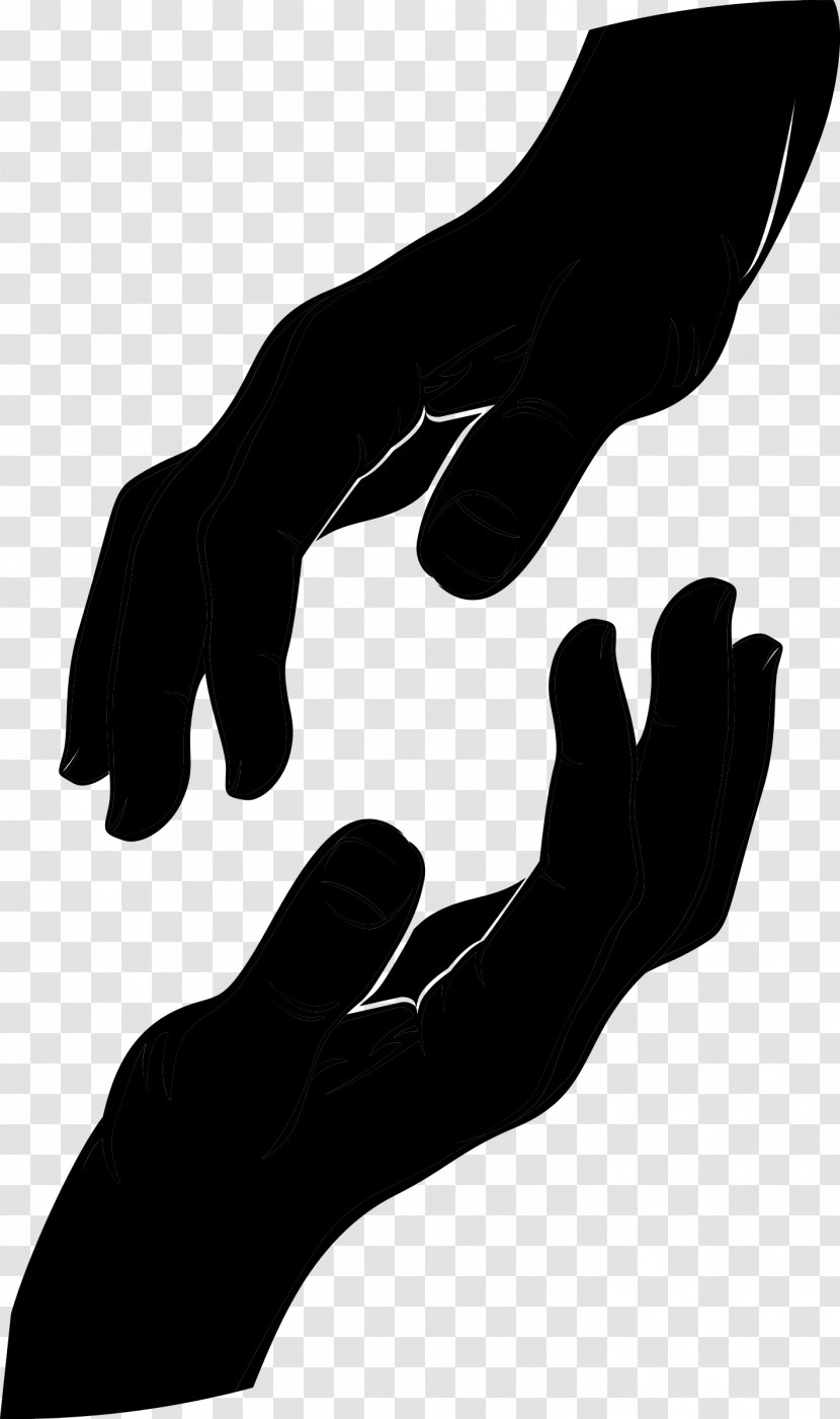 Black & White - Silhouette - M Shoe Clip Art Finger Transparent PNG