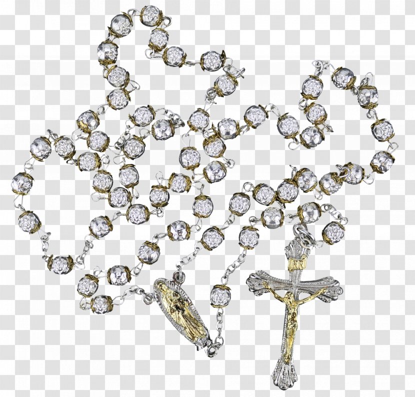 Rosary Silver Miraculous Medal Gold Prayer - Jewelry Design Transparent PNG