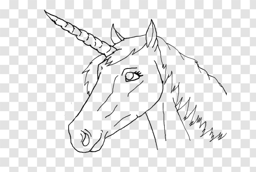 Horse Line Art Drawing Unicorn Clip - White - Head Transparent PNG
