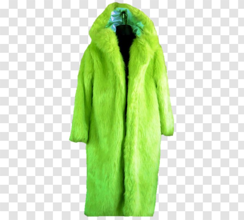 Fur Clothing Robe Coat Fake - Green - Jacket Transparent PNG