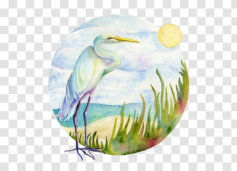 Heron Painting Bird Art Egret - Water - Amy Transparent PNG
