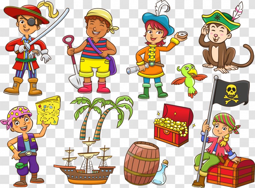 Piracy Cartoon Royalty-free Illustration - Illustrator - Vector Pirate Transparent PNG