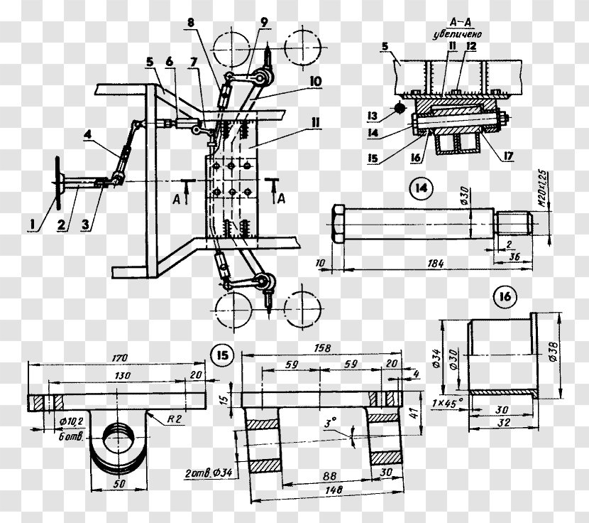 Technical Drawing Malotraktor Tractor Беларус-082 Steering - Tree Transparent PNG